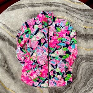 Lilly Pulitzer Vibrant Pink and Blue Full Zip